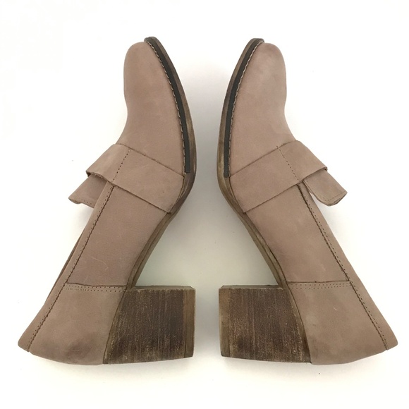 ZAPATO Leather Pump Loafer Slip On Heeled Loafer Tan Heels Womens Size 9.5 EU40 - Picture 11 of 16